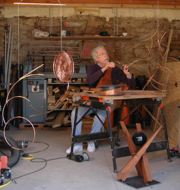 Chris in sculpture workshop/studio